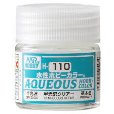 Mr Hobby Aqueous 110 Clear Semi Gloss 10ml Mr Hobby PAINT, BRUSHES & SUPPLIES