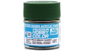 Mr Hobby Aqueous 340 Fs34097 Semi Gloss Field Green 10ml Mr Hobby PAINT, BRUSHES & SUPPLIES