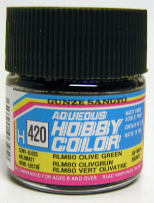Mr Hobby Aqueous 420 Rlm80 Semi Gloss Olive Green 10ml Mr Hobby PAINT, BRUSHES & SUPPLIES
