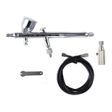 Gunze PS289 Mr Procon Boy WA 0.3mm Double Action Platinum V2 Airbrush with interchangeable accessories on white background.