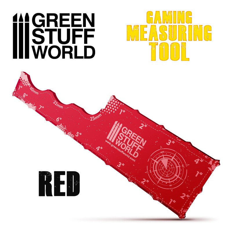 Green Stuff World Gaming Measuring Tool - Red Green Stuff World TOOLS