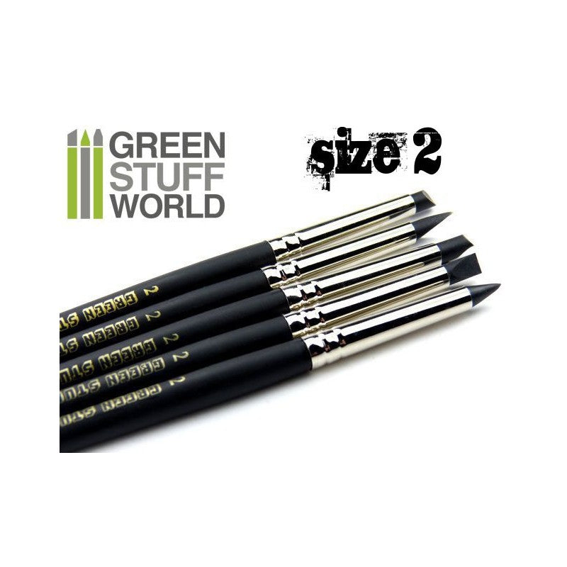 Green Stuff World Colour Shapers Brushes Size 2 - Black Firm (6pcs) Green Stuff World PAINT, BRUSHES & SUPPLIES