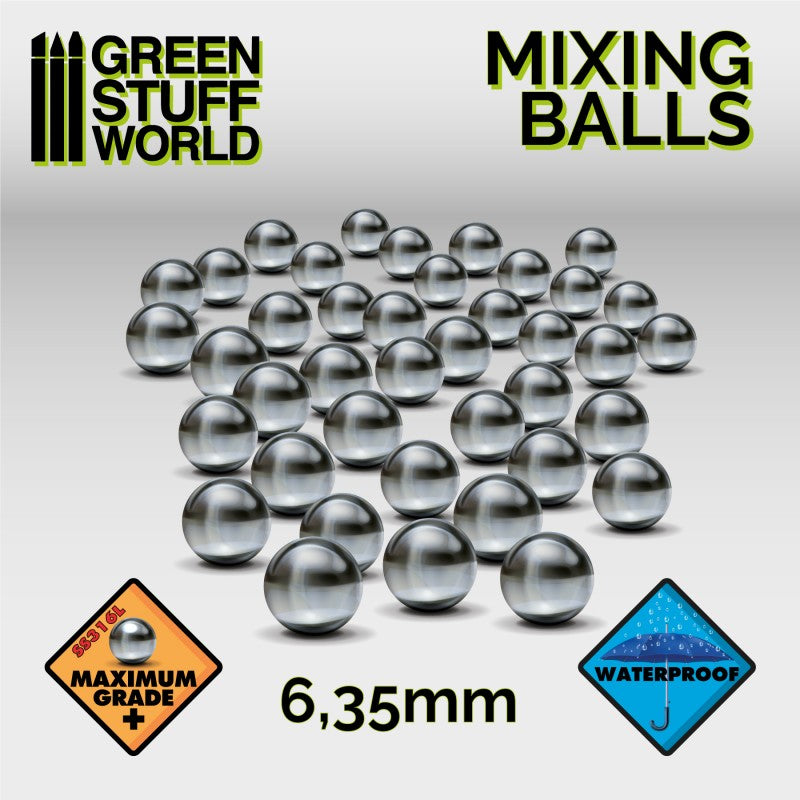 Green Stuff World Mixing Balls 6.35mm (40pcs) - Hobbytech Toys