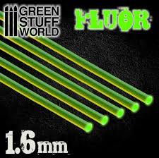 Green Stuff World Acrylic Rods - Round 1.6 mm Fluor GREEN - Hobbytech Toys