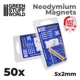 Green Stuff World Neodymium N52 Magnets 5X2mm (50) Green Stuff World TOOLS