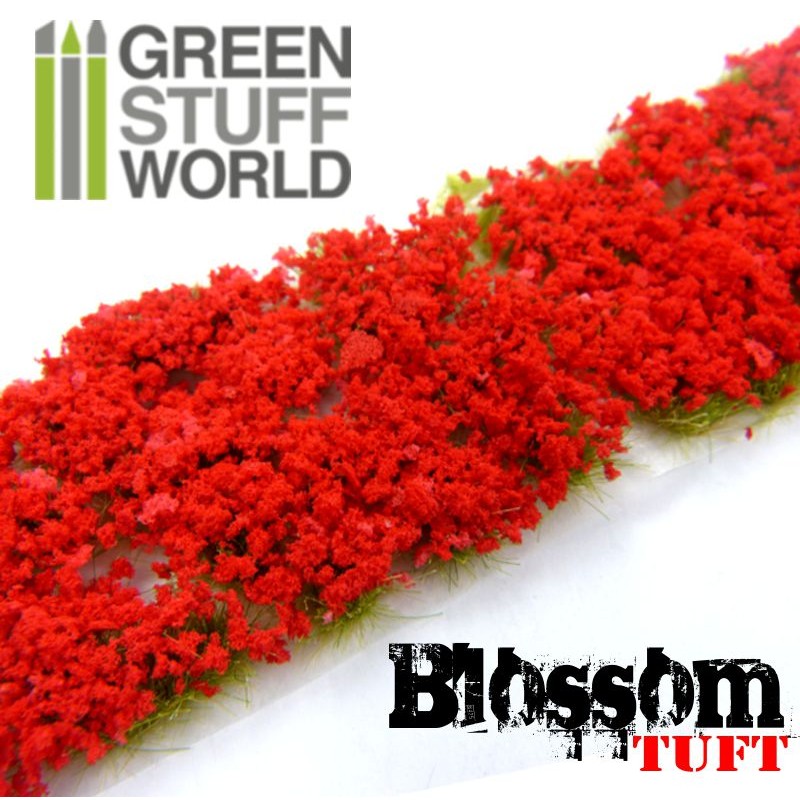 Green Stuff World Blossom Tufts 6mm Self-Adhesive Red Flowers Green Stuff World TRAINS - SCENERY