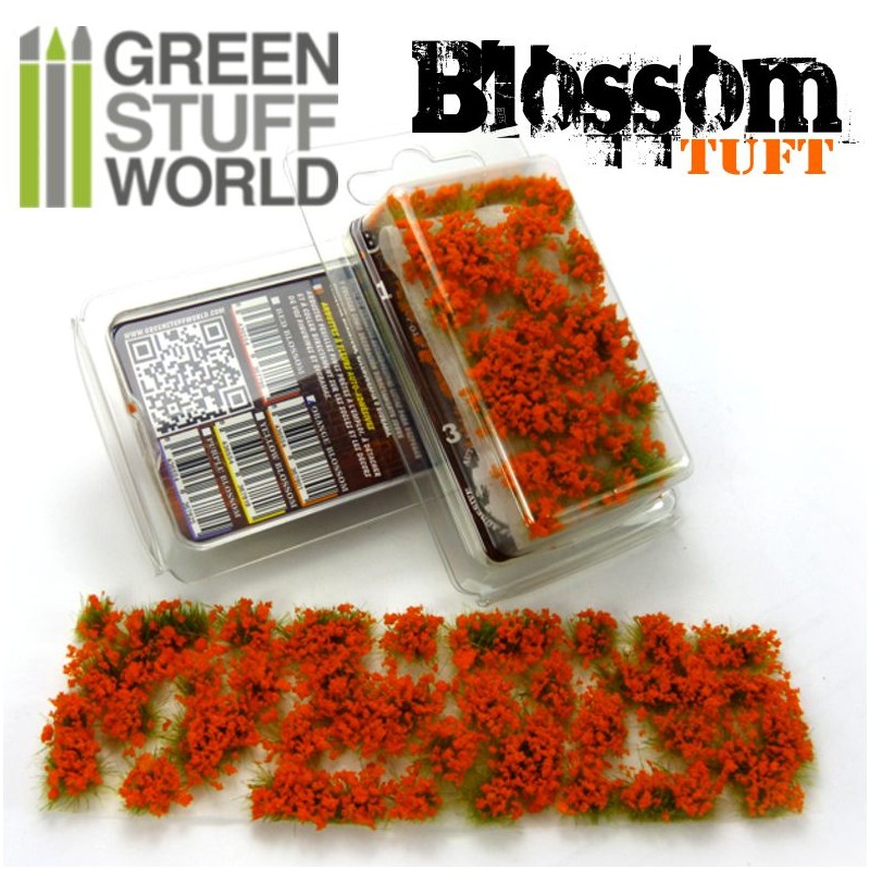 Green Stuff World Blossom Tufts 6mm Self-Adhesive Orange Flowers Green Stuff World TRAINS - SCENERY