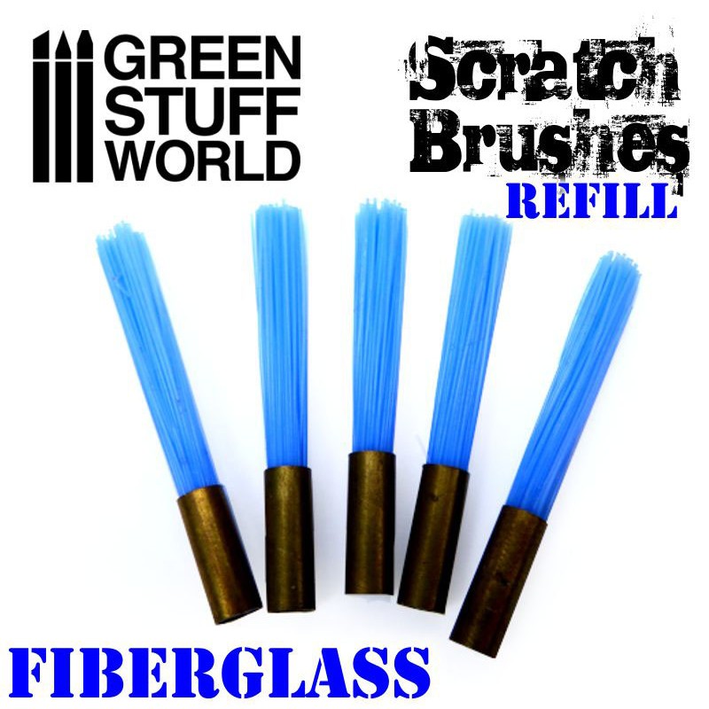 Green Stuff World Fibre Glass Scratch Brush Refill (5) Green Stuff World TOOLS