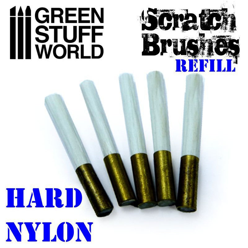 Green Stuff World Hard Nylon Scratch Brush Refill (5) Green Stuff World TOOLS