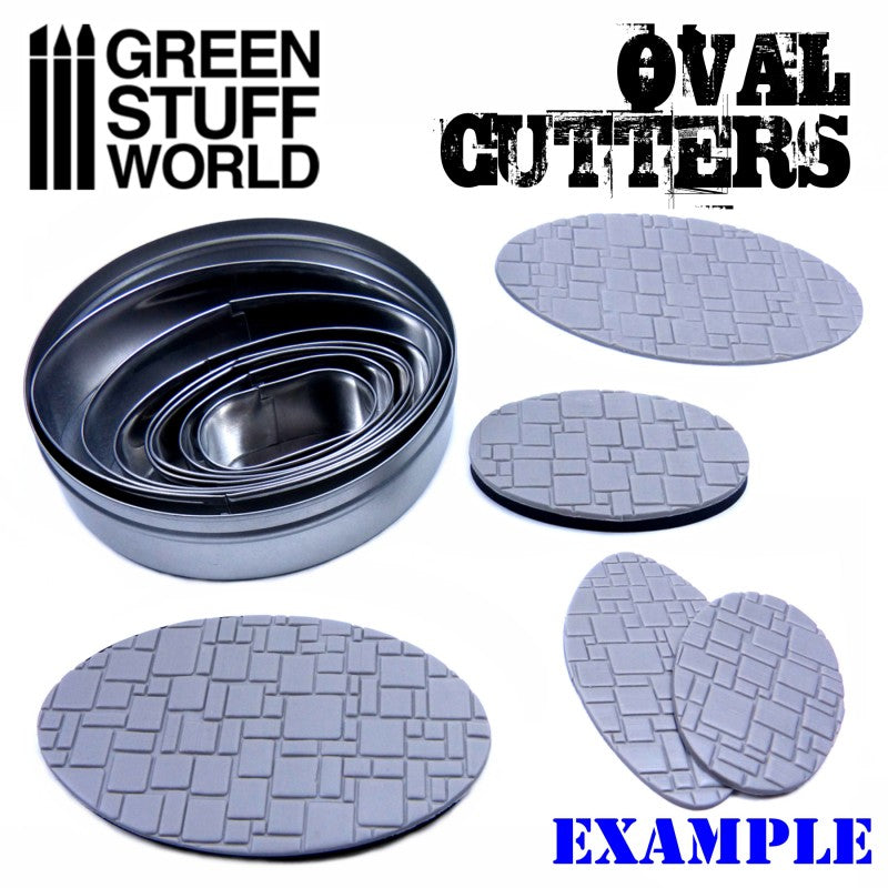 Green Stuff World Steel Oval Cutters For Bases (6) Green Stuff World TOOLS