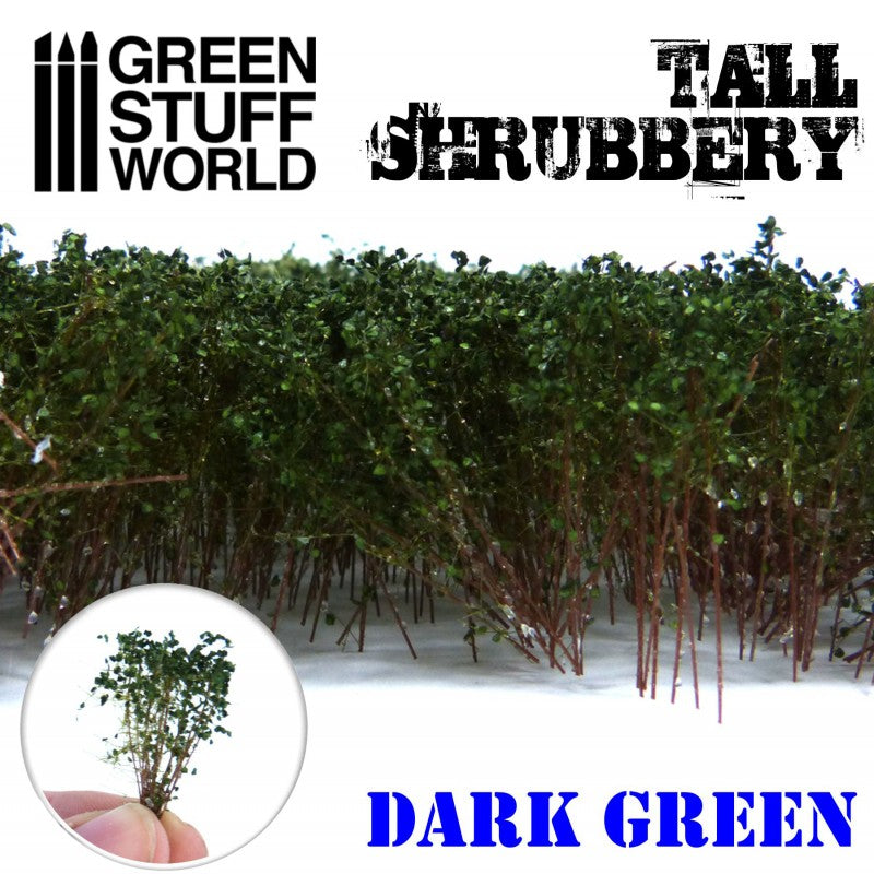 Green Stuff World Tall Shrubbery Dark Green 4cm Green Stuff World TRAINS - SCENERY