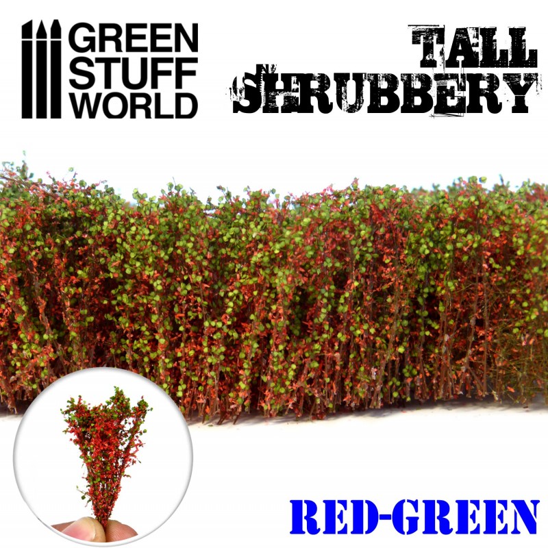 Green Stuff World Tall Shrubbery Red Green 4cm Green Stuff World TRAINS - SCENERY