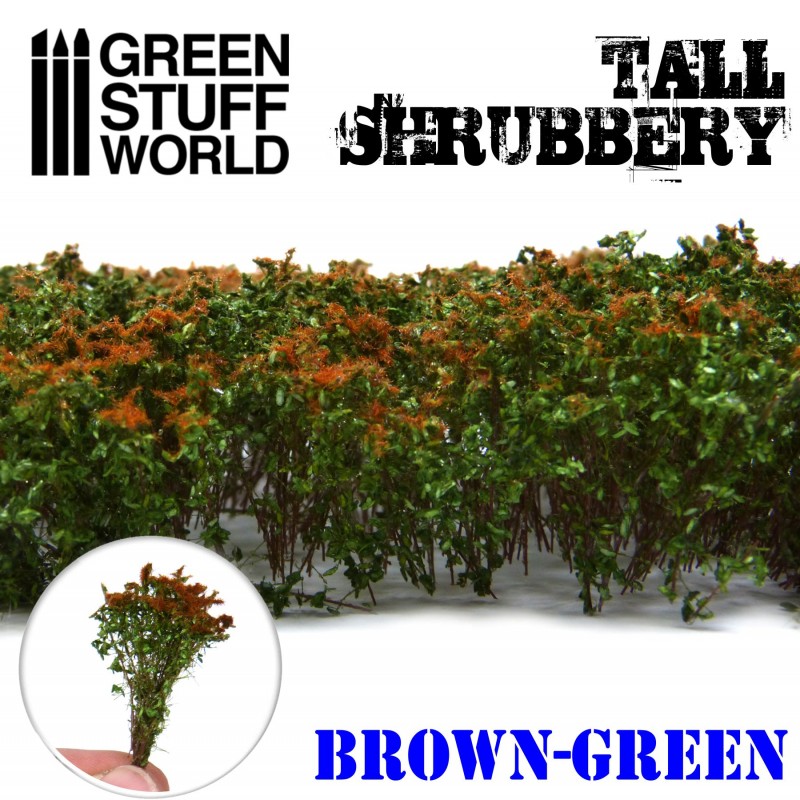 Green Stuff World Tall Shrubbery Brown Green 4cm Green Stuff World TRAINS - SCENERY