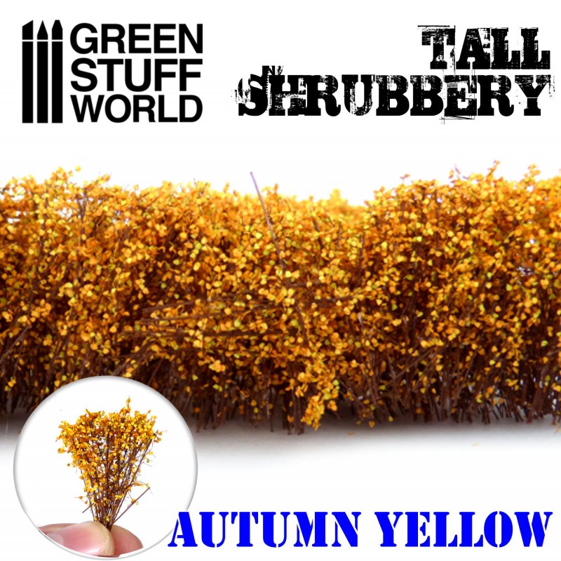 Green Stuff World Tall Shrubbery Autumn Yellow 4cm Green Stuff World TRAINS - SCENERY