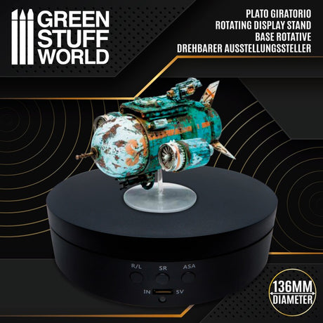 Green Stuff World 136mm Round Rotating Display Stand - Hobbytech Toys