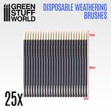 Green Stuff World 25x Disposable Weathering Brushes Green Stuff World PAINT, BRUSHES & SUPPLIES