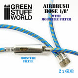 Green Stuff World Airbrush Air Hose with Moisture filter 1/8 Fittings - Hobbytech Toys