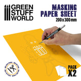 Green Stuff World 10498 Masking Sheet 200x300mm - (2pcs) Green Stuff World PAINT, BRUSHES & SUPPLIES