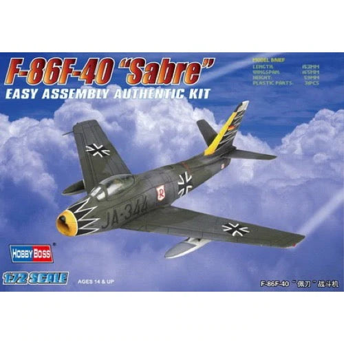 HobbyBoss 1/72 F-86F-40 Sabre Fighter Plastic Model Kit [80259] - Hobbytech Toys