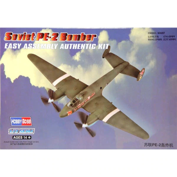 HobbyBoss 1/72 Soviet PE-2 Bomber Plastic Model Kit [80296] - Hobbytech Toys