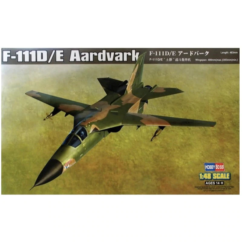 HobbyBoss 1/48 F-111D/E Aardvark Plastic Model Kit [80350] - Hobbytech Toys