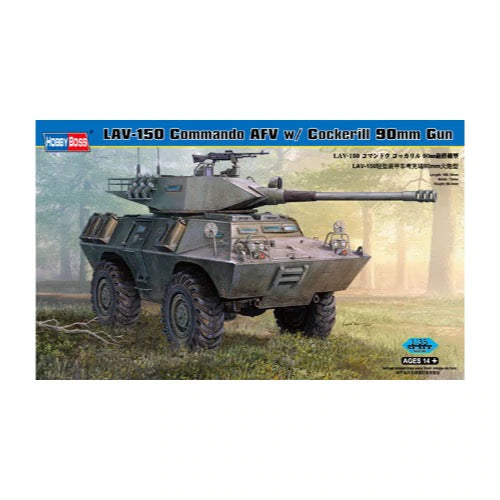 HobbyBoss 1/35 LAV-150 Commando AFV w/ Cockerill 90mm Gun Plastic Model Kit [82422] - Hobbytech Toys