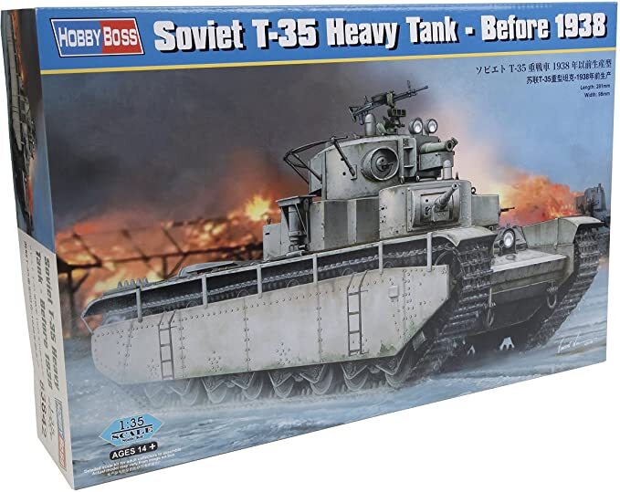 HobbyBoss 1/35 Soviet T-35 Heavy Tank - Before 1938 Plastic Model Kit [83842] - Hobbytech Toys