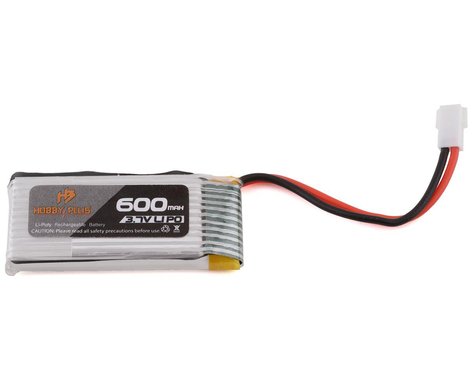 Compact 600mAh 3.7V LiPo battery pack for RC cars and models, featuring a durable casing and connector for reliable power supply.