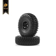 Hobby Plus 240082 CR-18 1.0 T-FINDER A/T Tire Set (Black Wheel) (4pcs) - Hobbytech Toys
