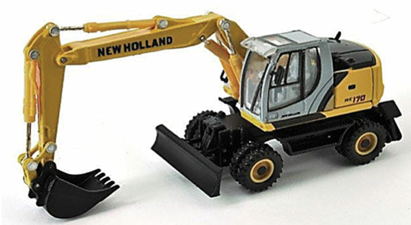 Herpa HO New Holland We170 Wheeled Excavator - Yellow, Black - Hobbytech Toys