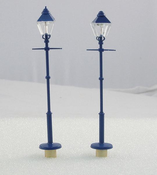 Heljan OO Old Style Street Light - Blue (Ral 5010 Satin) - Twin Pack - Hobbytech Toys