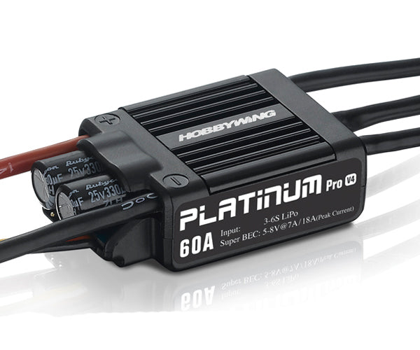 Hobbywing 30215100 Platinum 60A V4 6S ESC Hobbywing RC PLANES - PARTS