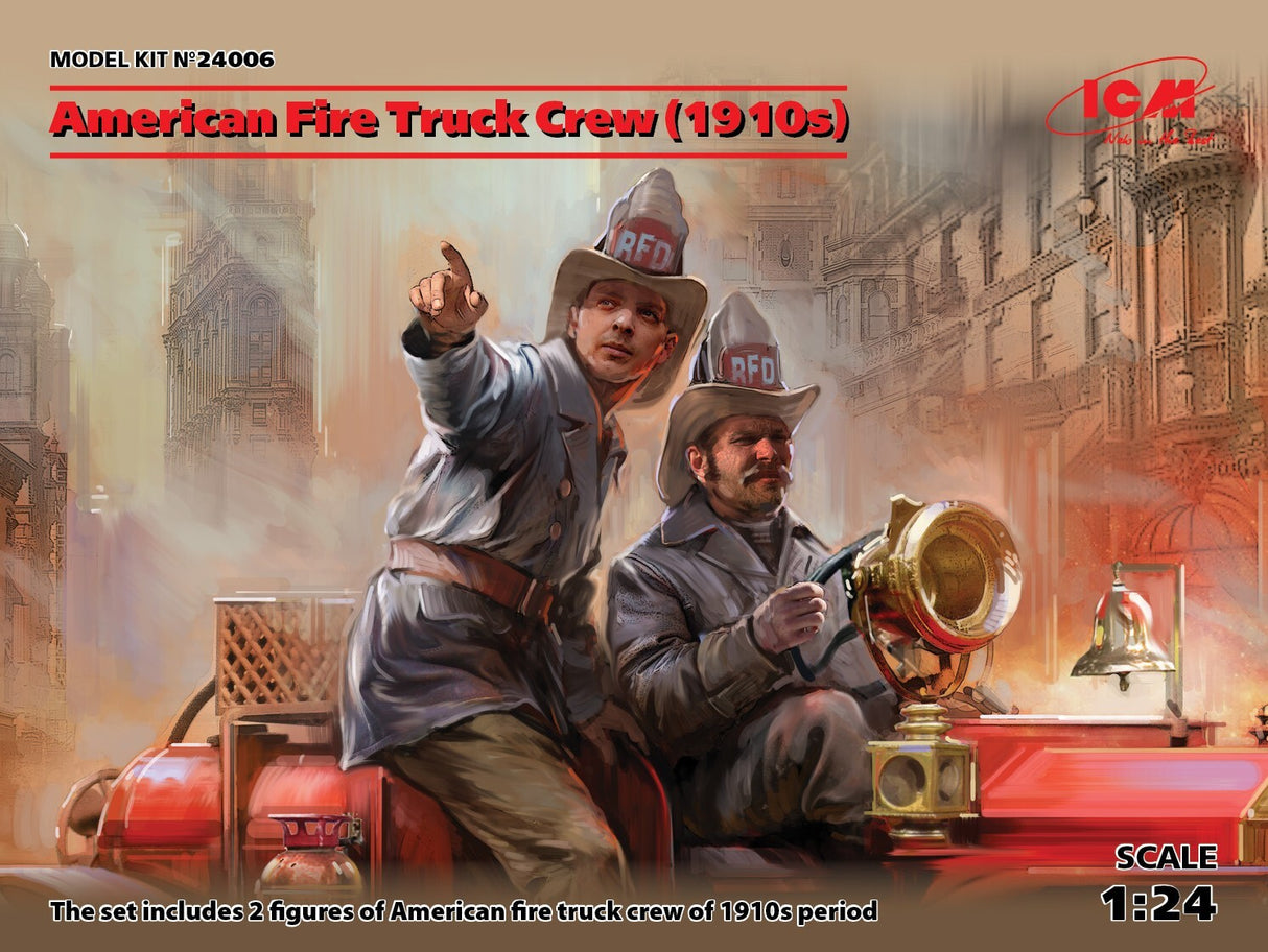 ICM 1/24 USA Fire Truck Crew (1910s) (2) ICM PLASTIC MODELS