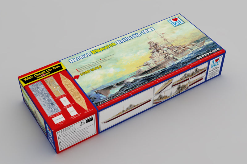 I Love Kit 1/700 Top Grade German Bismarck Battleship Plastic Model Kit [65701] - Hobbytech Toys