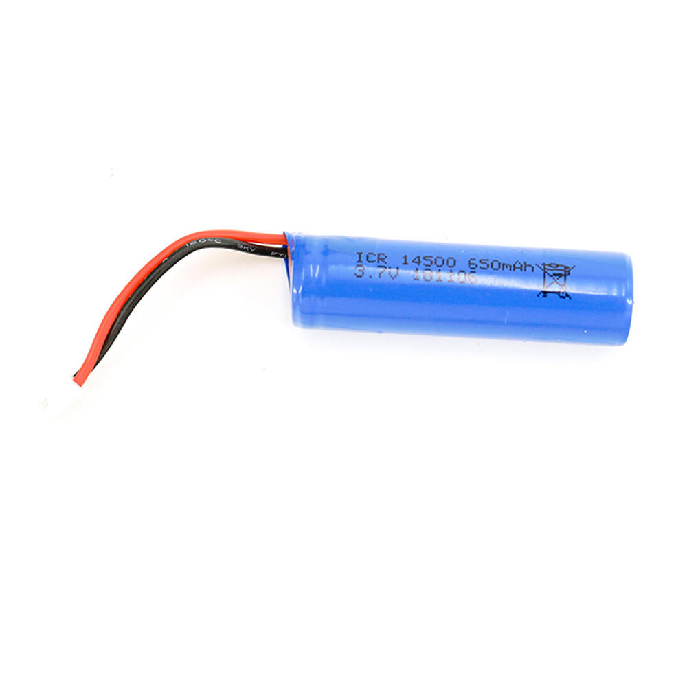 Compact 650mAh 1S 3.7V rechargeable battery for RC hobby devices.