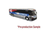 Iconic Replicas870321 HO MCI D4505 Bus - Assembled - 595 Express (blue, red, white) - Hobbytech Toys