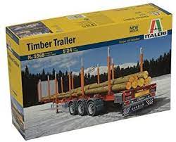 Italeri 3868S 1/24 Timber Trailer Plastic Model Kit - Hobbytech Toys