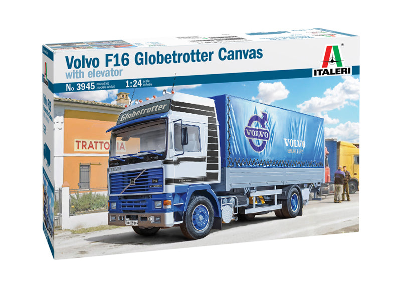 Italeri 3945S 1/24 Volvo F16 Globetrotter Canvas With Elevator Italeri PLASTIC MODELS