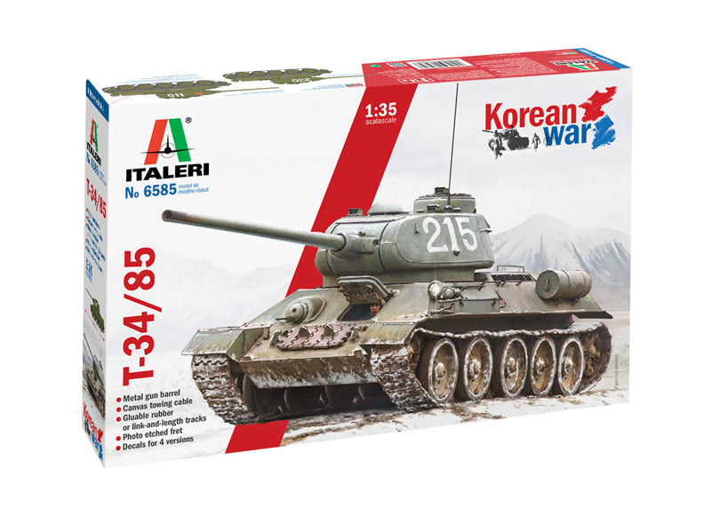 Italeri 1/35 T-34/85 Tank Korean War Italeri PLASTIC MODELS