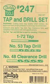 Kadee 247 1-72 Tap & Drill Set - Includes Tap and #53 & #48 Drills - Hobbytech Toys