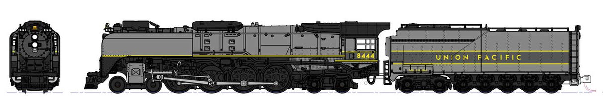 Kato N Class FEF-3 4-8-4 - Standard DC - Union Pacific #8444 (Greyhound 2-Tone Gray) - Hobbytech Toys