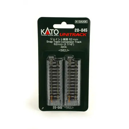 Kato Unitrack N 62mm 2-7/16in Straight Conversion Atlas Snap Kato TRAINS - N SCALE