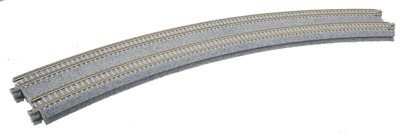Kato N Curved Double Concrete Tie Superelevated Track - Unitrack - 18-7/8 & 17-5/8"  480 & 447mm Radius 22.5-Degree Sections pkg(2) - Hobbytech Toys