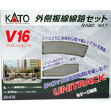 Kato N Unitrack V16 Concrete-Tie Double-Track Outer Loop Set - Uses 18-7/8 & 17-5/8" Radii Curves - Hobbytech Toys