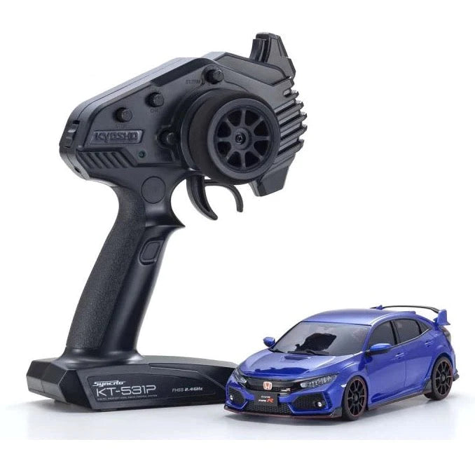 Kyosho 32613BL MINI-Z AWD MA-020 Readyset Honda Civic Type R Blue - Hobbytech Toys