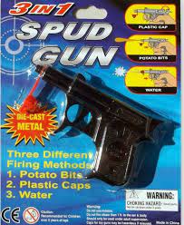 THE Original Die Cast 3 in 1 Spud Gun Assorted Colours NULL TOY SECTION