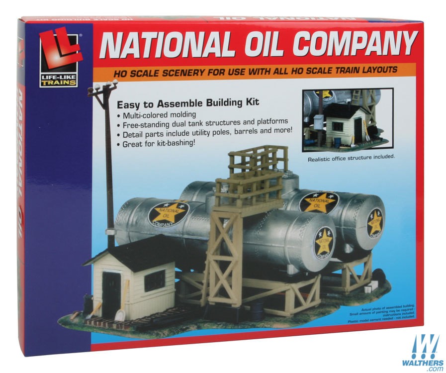 Life-Like HO National Oil Co. - Kit - 5-1/2 x 4-1/2 x 2-3/4in 13.7 x 11.2 x 6.8cm Life-Like TRAINS - HO/OO SCALE