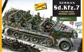 Lindberg 1/40 Wwii German Sd.Kfz.7 8 Ton Semi Track Plastic Kit* - Hobbytech Toys