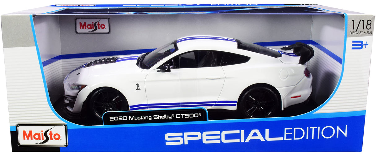Maisto 1/18 2020 Ford Mustang Shelby GT-500 - White - Hobbytech Toys