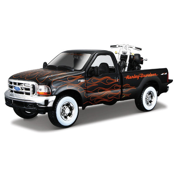 Maisto 1/24 Harley Davidson 1999 Ford F-350 Pick up with Bike Assorted Colours Maisto DIE-CAST MODELS